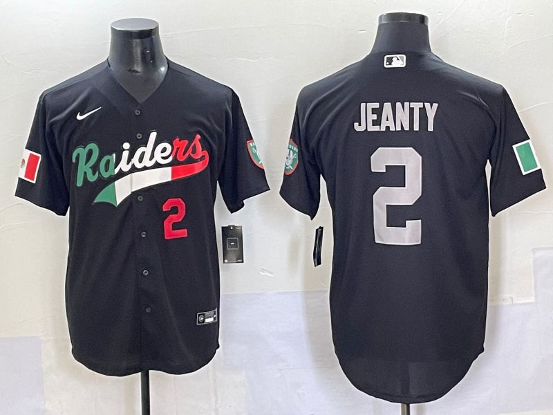 Men 2025 Oakland Raiders #2 Jeanty Black Joint Name Nike Limited NFL Jersey style 7034